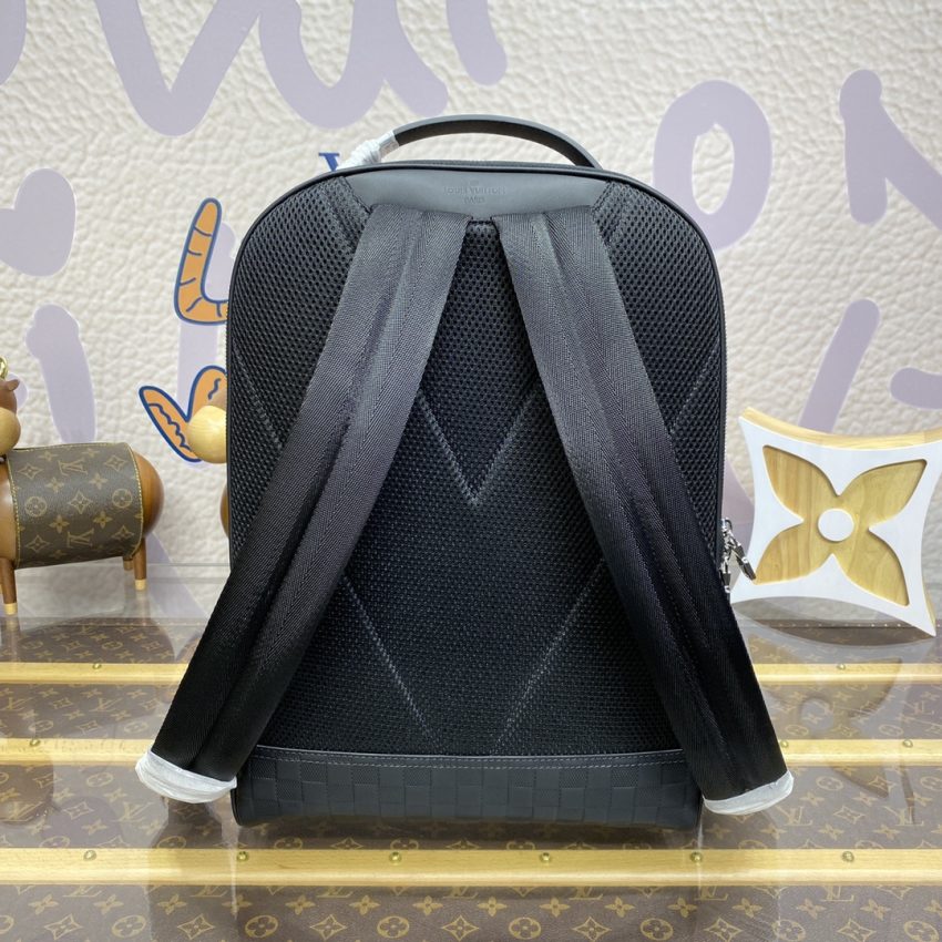 Top Quality LV Avenue Backpack Black Grid - View 6