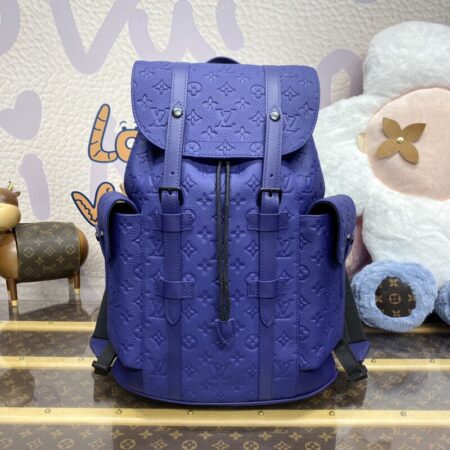 Top Quality LV Christopher Backpack Blue