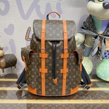 Top Quality LV Christopher Backpack Orange