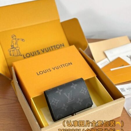 Top Quality LV Envelope Card Holder Black