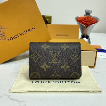Top Quality LV Envelope Card Holder Brown