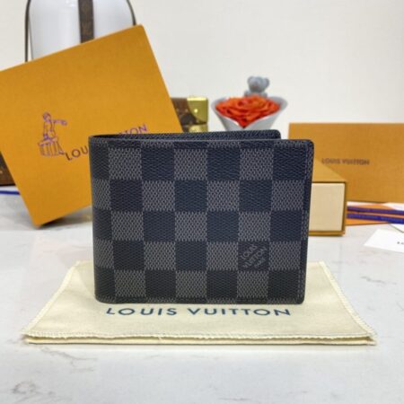 Top Quality LV Multiple Wallet Black Grid