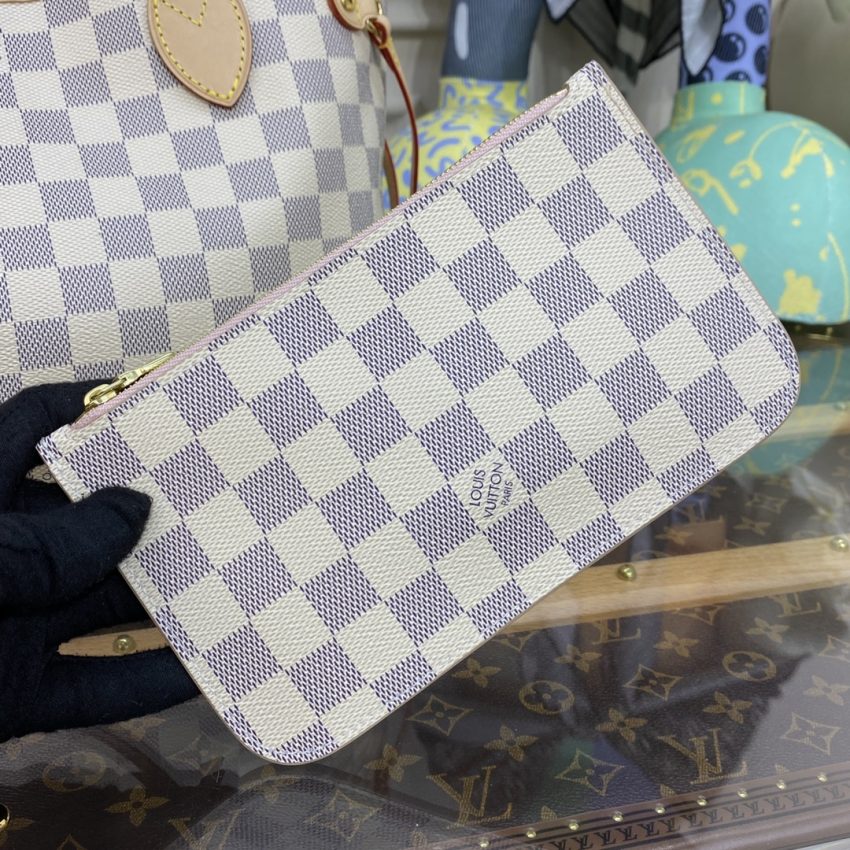 Top Quality LV Neverfull MM White Grid - View 3