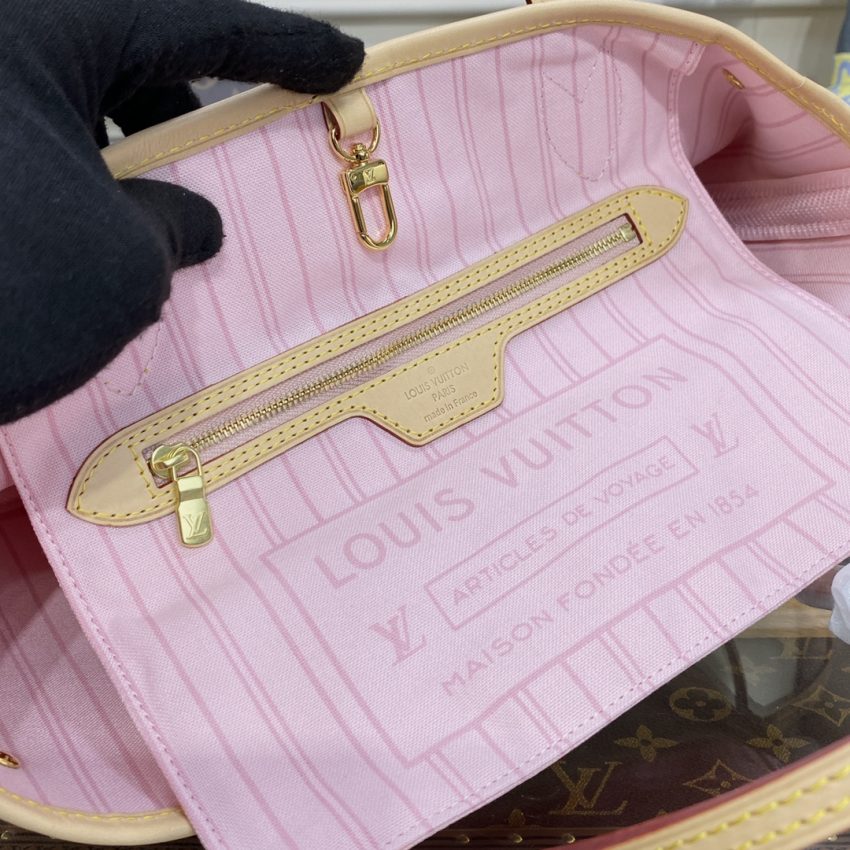 Top Quality LV Neverfull MM White Grid - View 8