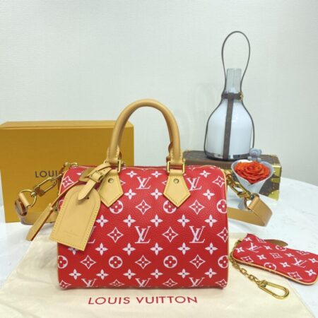 Top Quality LV Speedy P9 Bandouliere 25 Red