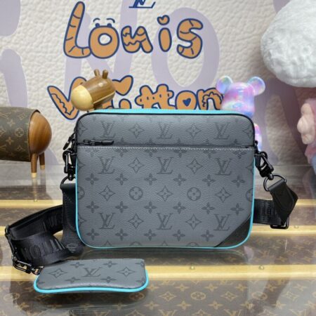 Top Quality LV Trio Messenger Grey&Tiffany