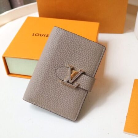 Top Quality LV Vertical Compact Wallet Beige