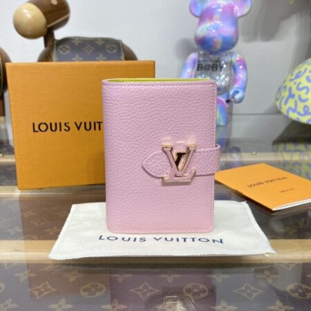 Top Quality LV Vertical Compact Wallet Pink