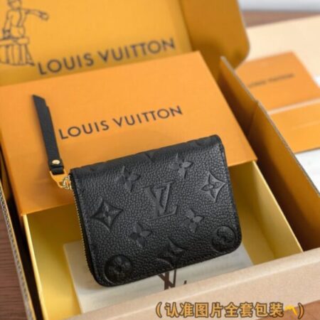 Top Quality LV Zipper Coin Purse Black