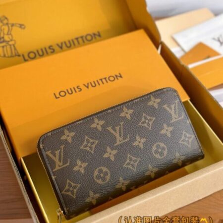 Top Quality LV Zippy Wallet Brown&Pink