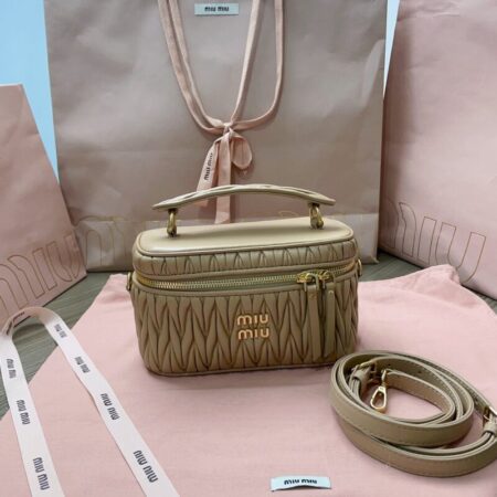 Top Quality Miu Miu Cosmetic Bag Milk Tea