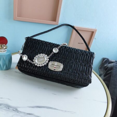 Top Quality Miu Miu Crystal Handbag Black