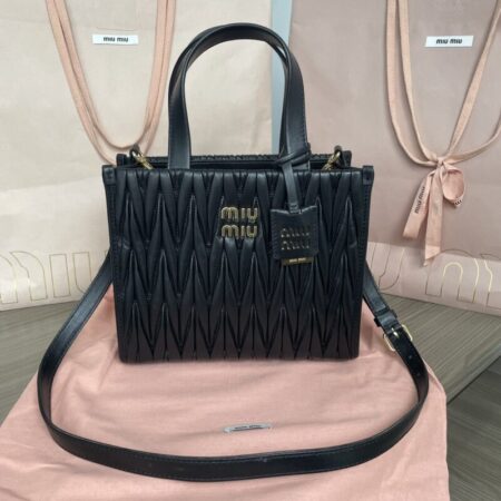 Top Quality Miu Miu Matelassé Tote Black