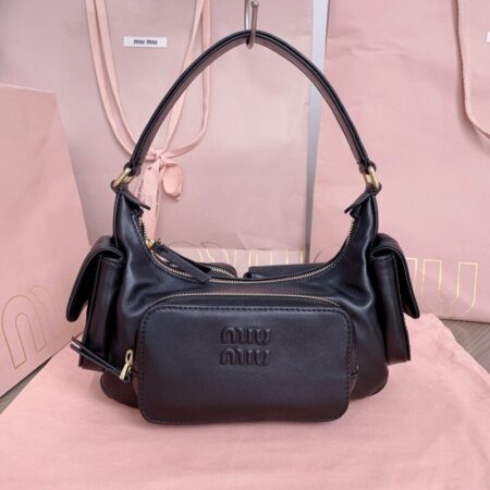 Top Quality Miu Miu Nappa Pocket Bag Black