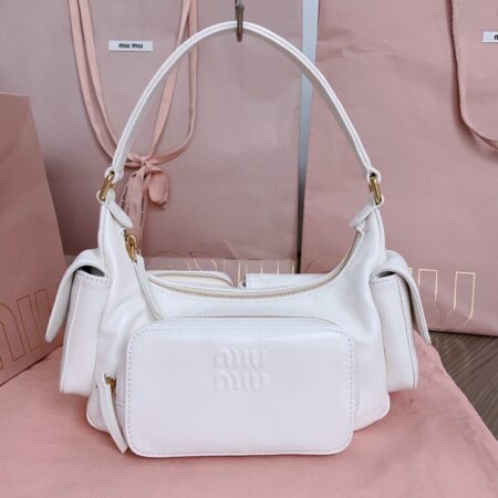Top Quality Miu Miu Nappa Pocket Bag White
