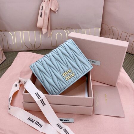 Top Quality Miu Miu Pocket Wallet Light Blue