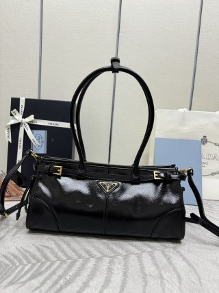 Top Quality Prada Naplak Patent Black