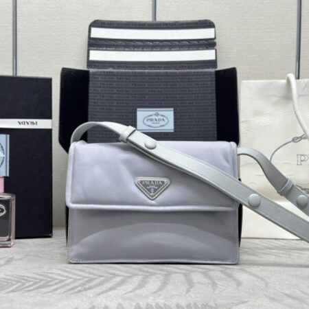 Top Quality Prada Re – Nylon Shoulder Bag Ice Grey