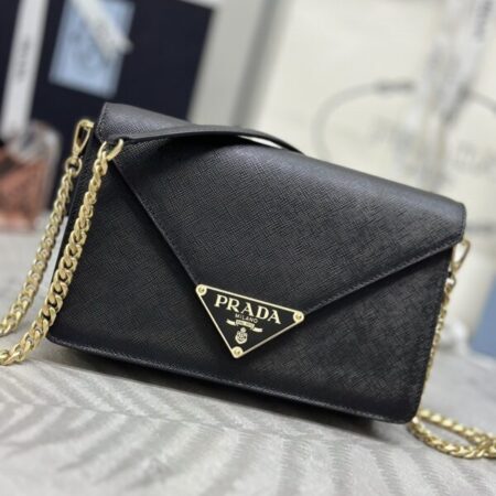 Top Quality Prada Saffiano Black Small Envelope