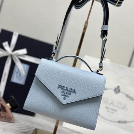 Top Quality Prada Saffiano Blue Envelope