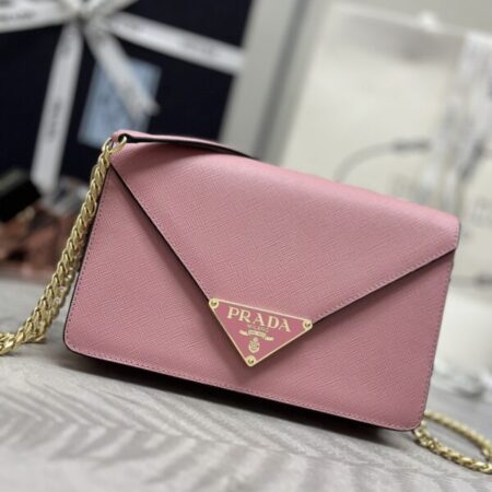 Top Quality Prada Saffiano Pink Small Envelope