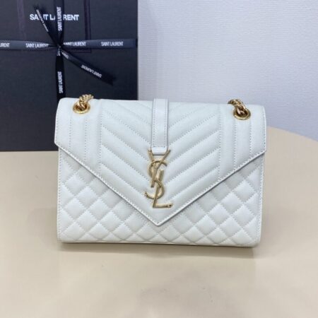Top Quality YSL Envelope Crossbody White