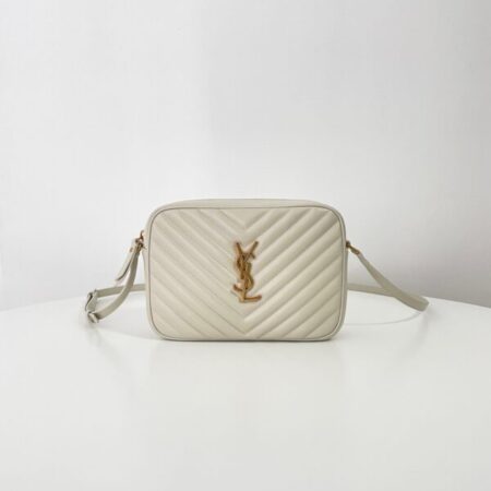 Top Quality YSL Lou Camera Bag White