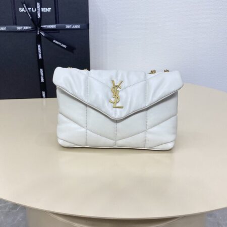 Top Quality YSL Loulou White Puffer